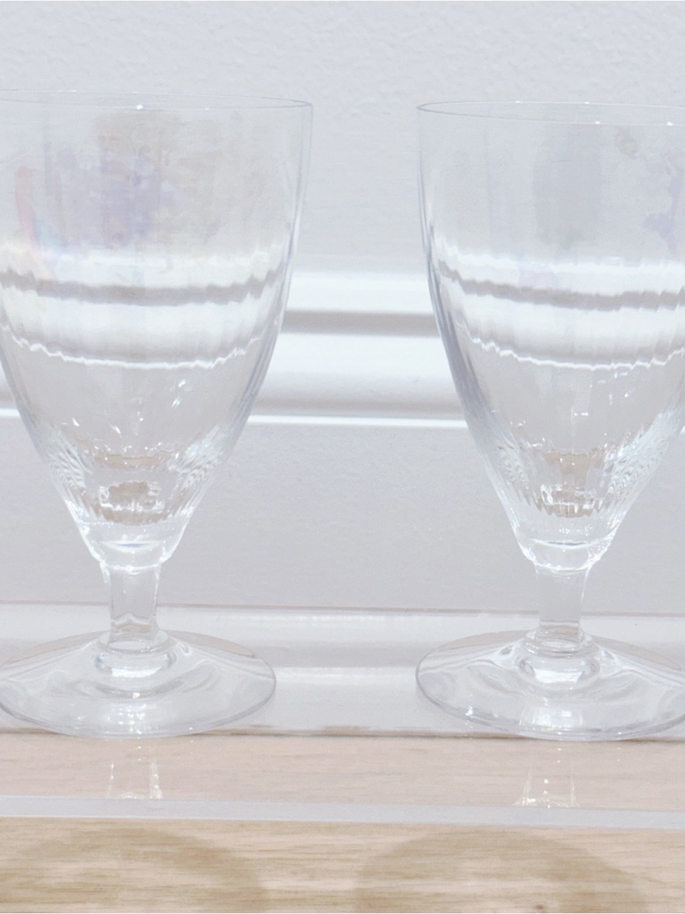 Fostoria Clear Iridescent Swirl Cordial Glasses Set of 2
